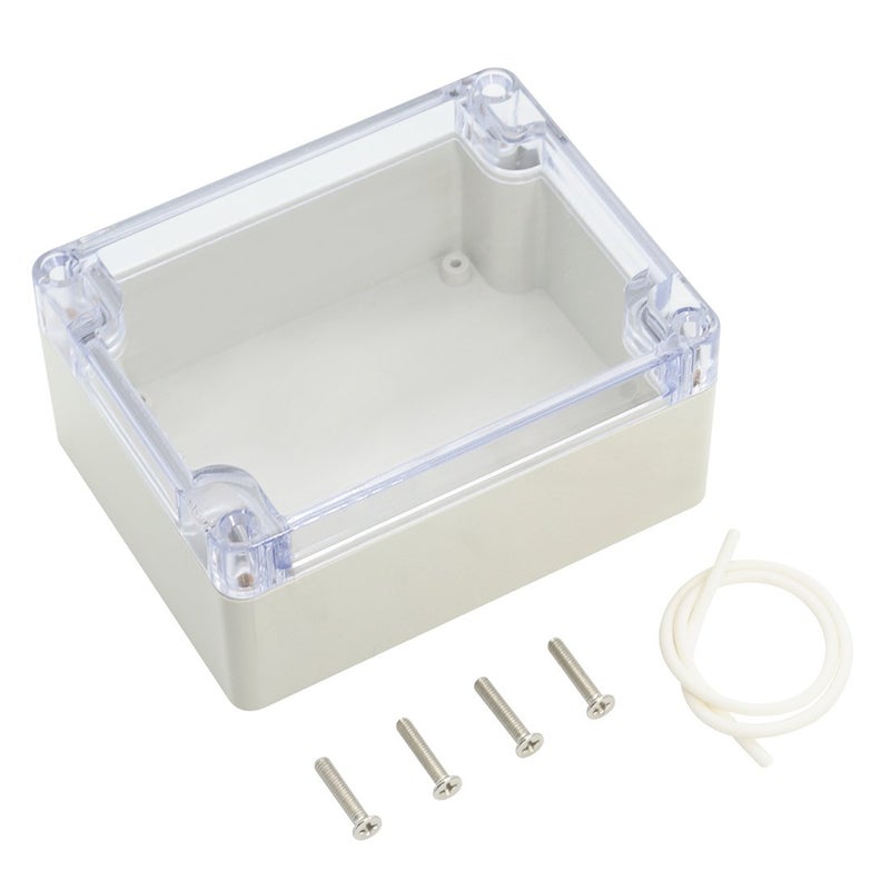 LeMotech ABS Plastic Junction Box, Dustproof Waterproof IP65 Electrical Box - Universal Project Enclosure Grey, with PC Transparent/Clear Cover 4.53 x 3.54 x 2.16 inch (115 x 90 x 55 mm) - Image 1